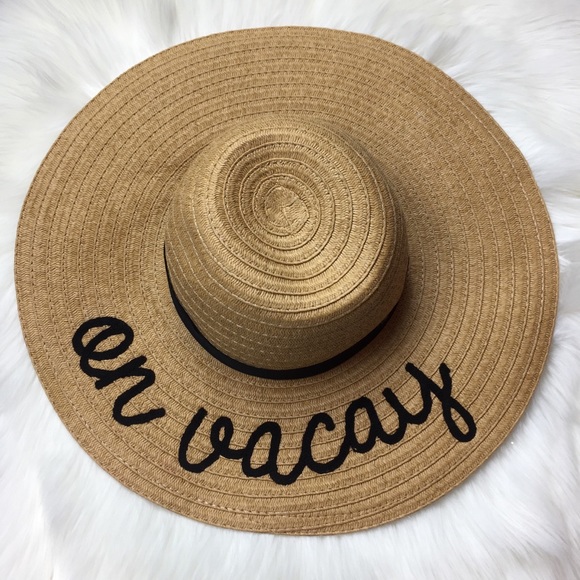 Accessories - Straw ‘On Vacay’ Floppy Hat.
